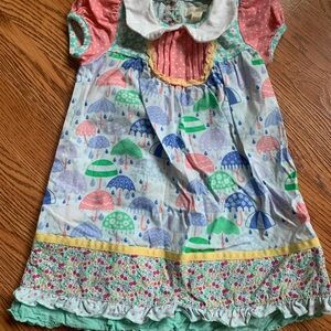 Matilda Jane Colorful Kids Dress with Umbrella Print 18-24 mo